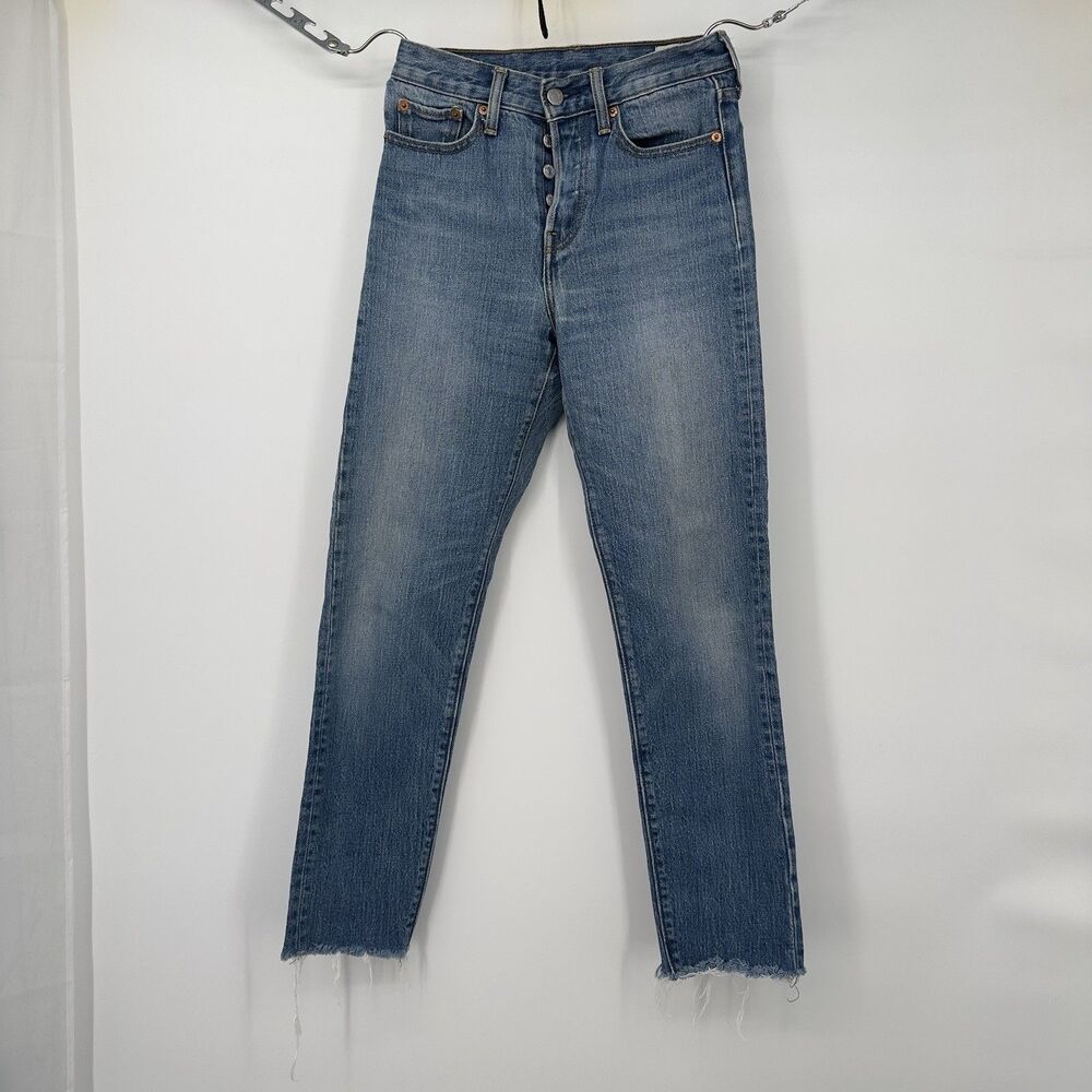 Levis 501 white oak butterfly 24 light wash raw hem size 24 Denim Premium